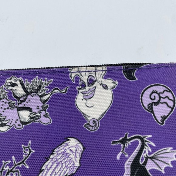 DISNEY LOUNGEFLY cosmetics case / small bag w/ ZIP TOP in PURPLE VILLAINS - VGUC - Picture 15 of 15